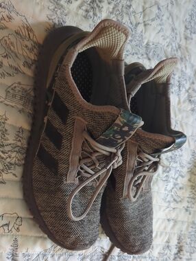Men's Army Green Knit Athletic Sneakers - Adidas